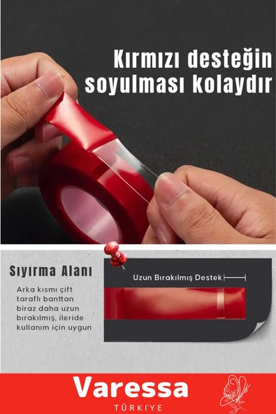 Premium Ekstra Güçlü Çok Amaçlı Çift Taraflı Tamir Dış Mekan Montaj 2mt Silikon Şeffaf Bant 3 Adet - 4