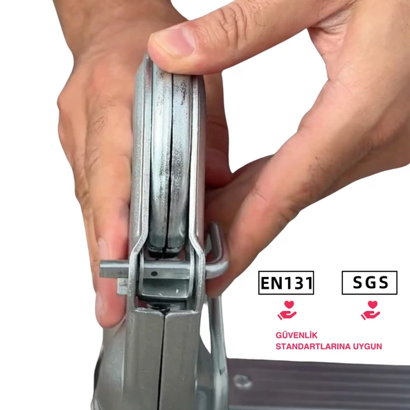 Endokon 160 + 160 cm. - 5+5 Basamaklı Teleskopik Merdiven - A Tipi Uzayan Merdiven - 4