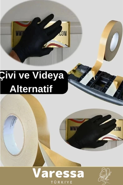 Süper Güçlü Uzun Ömürlü Kuvvetli Yapışkan Kolay Uygulanır İz Bırakmaz Çift Taraflı 5li Köpük Bant - 4