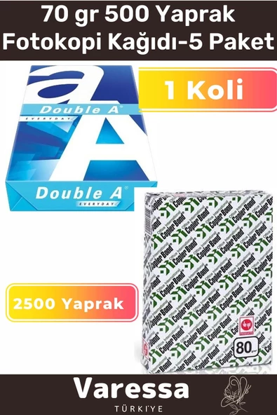 Özel Kırtasiye Serisi A4 70 gr Çok Kaliteli 500 Yaprak Fotokopi Kağıdı 5 Top-1 Koli