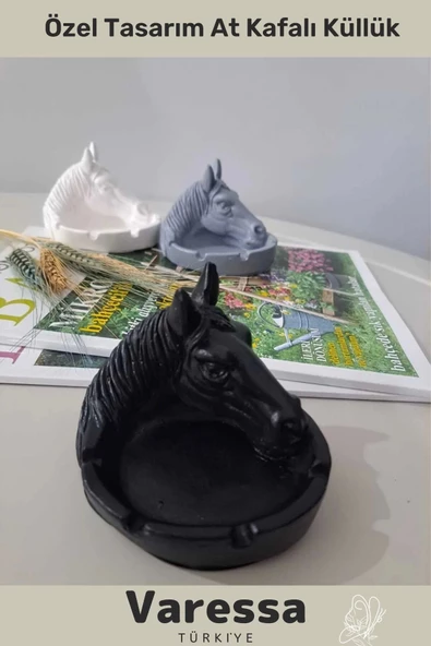 Premium Seri Elite Ürün Evinizde-Hediyelik Çok Şık Özel Tasarım At Kafalı Küllük - Resim 2