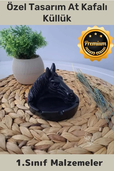 Premium Seri Elite Ürün Evinizde-Hediyelik Çok Şık Özel Tasarım At Kafalı Küllük ürün görseli 1