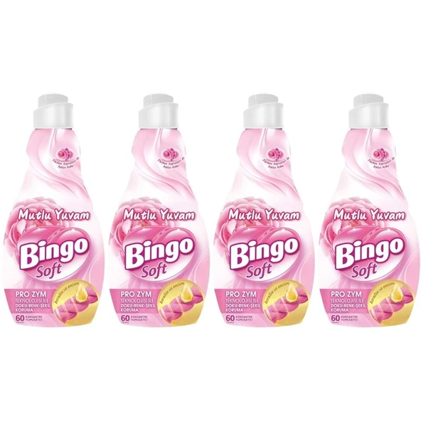 Bingo Soft Çamaşır Yumuşatıcı Konsantre 1440ML Manolya Bahçesi (4 Lü Set)