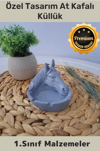 Premium Seri Elite Ürün Evinizde-Hediyelik Çok Şık Özel Tasarım At Kafalı Küllük ürün görseli 1