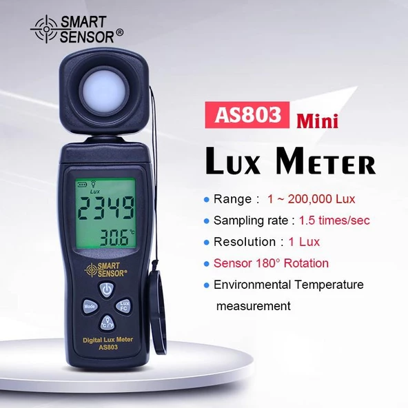 AS803 LCD Lüksmetre Dijital Işık Ölçer Lux Metre Uv Metre Radiometer Photometre - 4