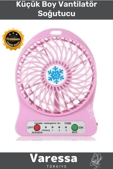 Premium Seri 3 Kademeli Sessiz Taşınabilir Mini Fan Şarjlı Pervaneli Soğutucu Küçük Vantilatör