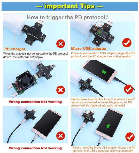 USB 3.0 Type-C DC Dijital Volt-Ampermetre Gerilim Akım Ölçüm Aleti - 7