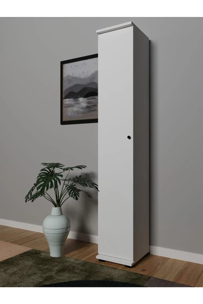 Dian Mobilya Çok amaçlı dolap çok raflı, İnce ayakkabılık beyaz, Banyo dolabı, Çok raflı kiler dolabı - 2