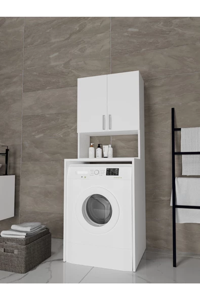 Dian Mobilya Çamaşır ve kurutma makinesi dolabı, Havluluk dolabı, Çamaşır makinesi üstüne dolap raflı