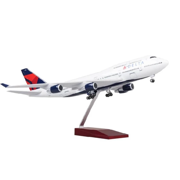 HEDİYELİK-MAKET UÇAKLAR-DELTA-ÖLÇEK : 1:160 47 CM-JB747-400DELTA - 1