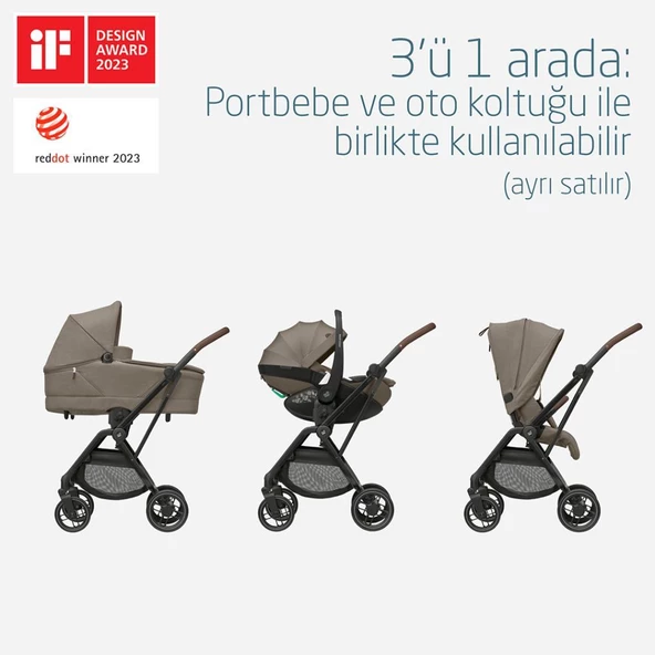 Maxi-Cosi Leona2 Çift Yönlü Uzatılabilir Sırt Desteği Tam Yatabilir Bebek Arabası Twillic Truffle - Resim 4