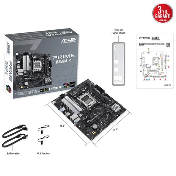 ASUS PRIME B650M-R 2xDDR5 HDMI 2xM.2 AM5 ANAKART - 7