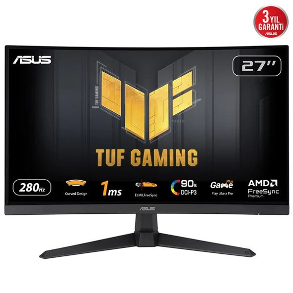 ASUS TUF GAMING VG27VQM1B 27" 1MS 280HZ 1920x1080 VGA/HDMI VESA CURVED LED GAMING MONITOR