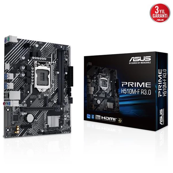 ASUS PRIME H510M-F R3.0 H510 2xDDR4 HDMI 1xGLAN 1xM.2 1200Pin ANAKART