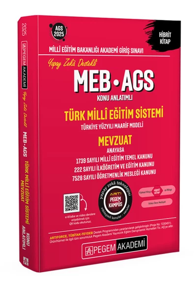 Pegem 2025 MEB-AGS Konu Anlatımlı Türk Milli Eğitim Sistemi-Mevzuat