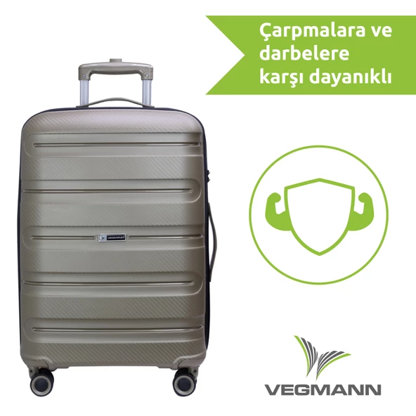 Vegmann Polipropilen (PP) Atlas Gold Büyük Boy Valiz - Resim 7