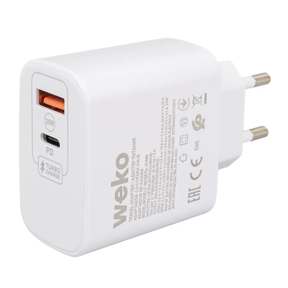 Weko WK-21446 25 Watt Telefon Şarj Adaptörü Usb Type-c Cep Telefonu Şarj Adaptörü - 2