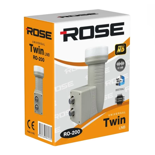 Ayt Rose RO-200 Universal Twin Çiftli Lnb 0.1db Çanak Anten Uydu Lnbsi 2 Li Full Hd 3D Destekli