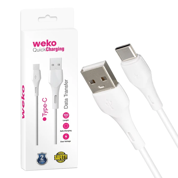 Weko WK-22018 Usb To Type-C Şarj Kablosu 1 Metre Cep Telefonu Şarj Aleti Kablosu