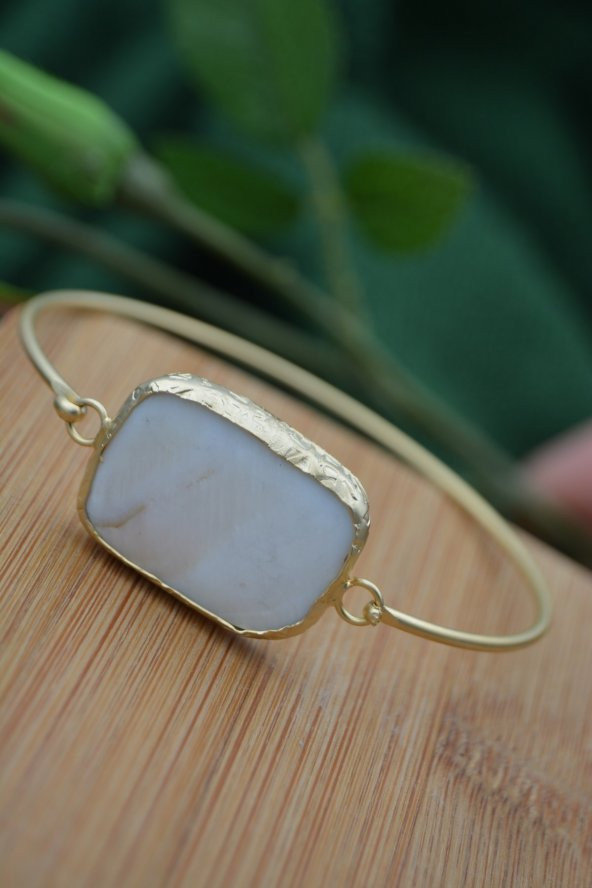 STONEAGE Bayan Bileklik Altın Kaplama Sedef Taşlı - Resim 5