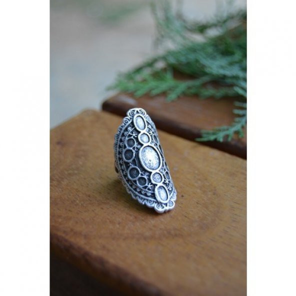 STONEAGE Bayan Antik Gümüş Bohem Yüzük Ayarlanabilir ürün görseli