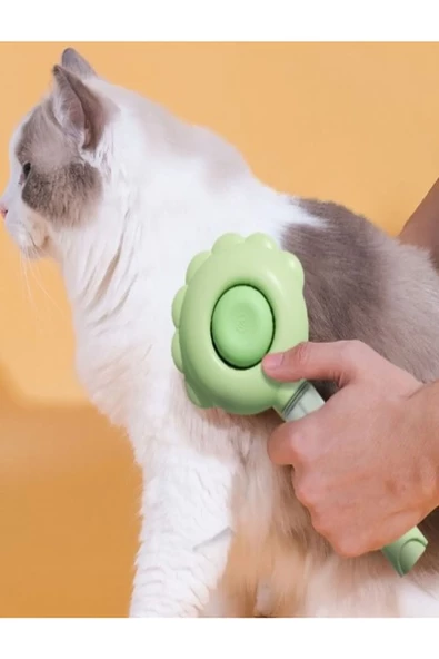 TİNEKE  Basmalı Telli Su Sprey Hazneli Hayvan Kedi Köpek Fırçası Çift 2in 1 - 2