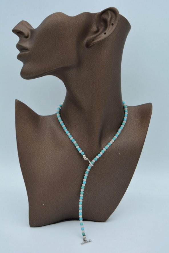 STONEAGE Çek Kristali ve Turkuaz Taşlı Nazara Karşı Şifa Kolyesi ürün görseli