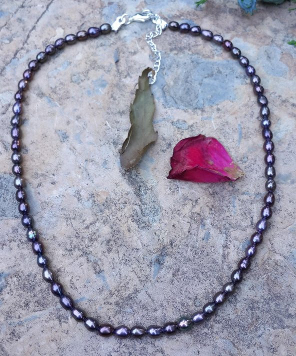 STONEAGE Doğal Taş Siyah İnci Bayan Kolye - 2