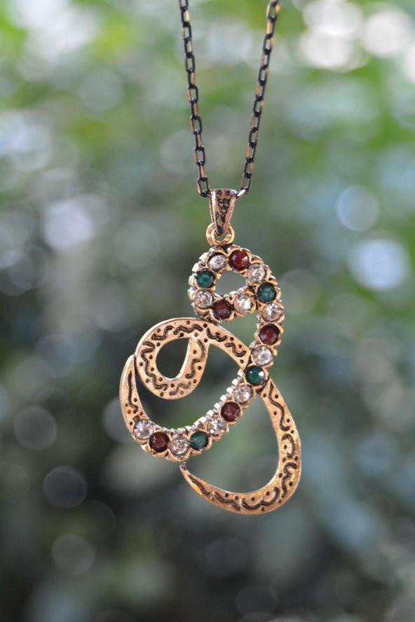 STONEAGE Çift Vav Bayan Kolye Zincir Hediyeli - Resim 3