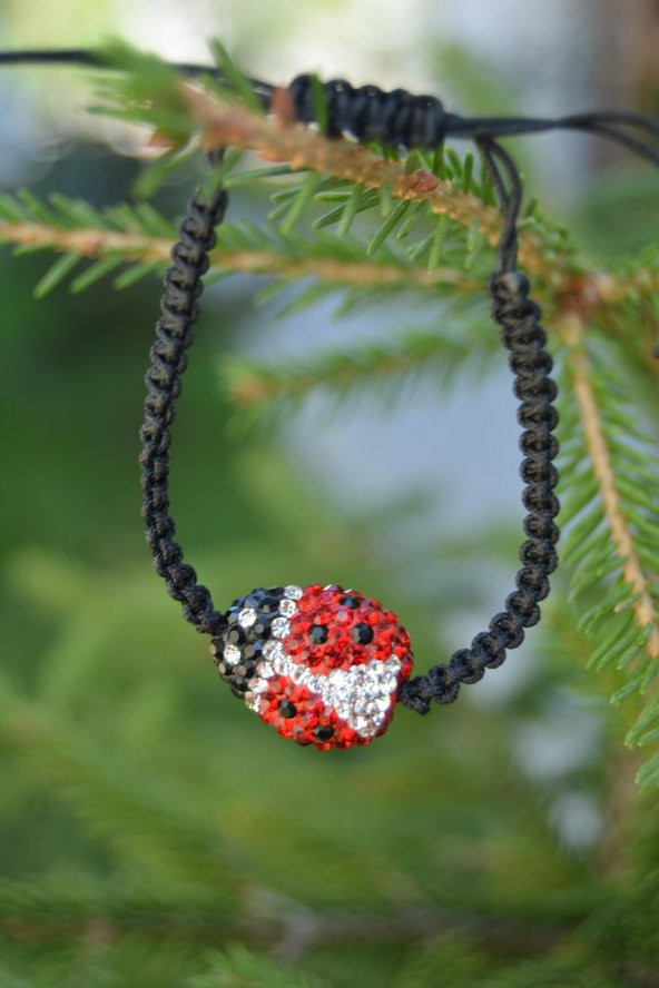 STONEAGE El Yapımı Uğur Böceği Makrome Bileklik ürün görseli