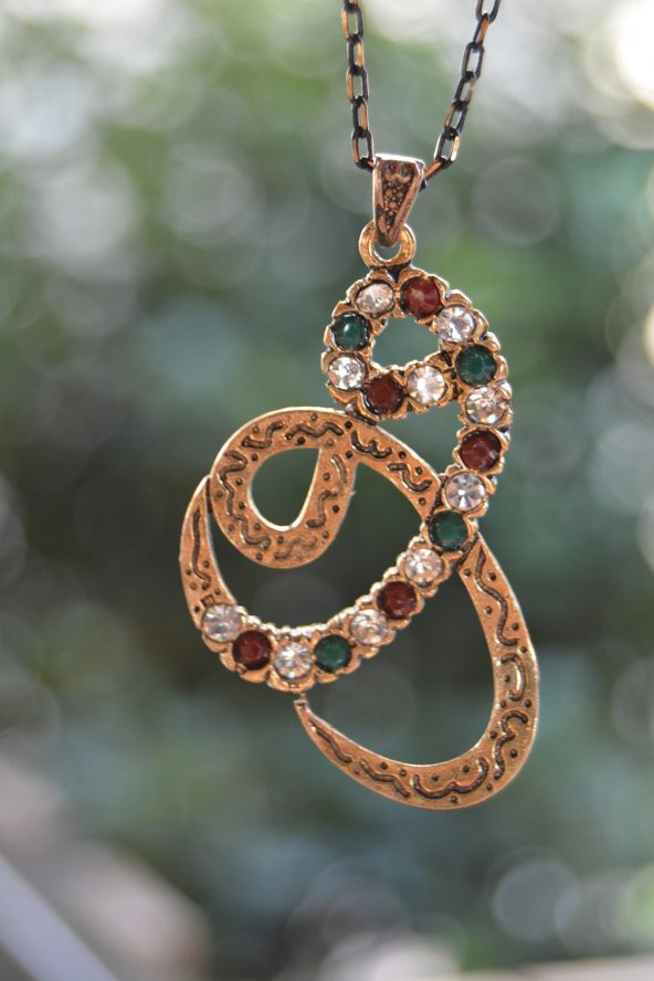 STONEAGE Çift Vav Bayan Kolye Zincir Hediyeli - Resim 4