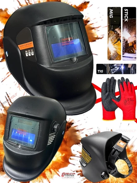 Ayarlı Otomatik Kararan Kaynak Kafa Maskesi Colormatik+Eldiven Hediyeli