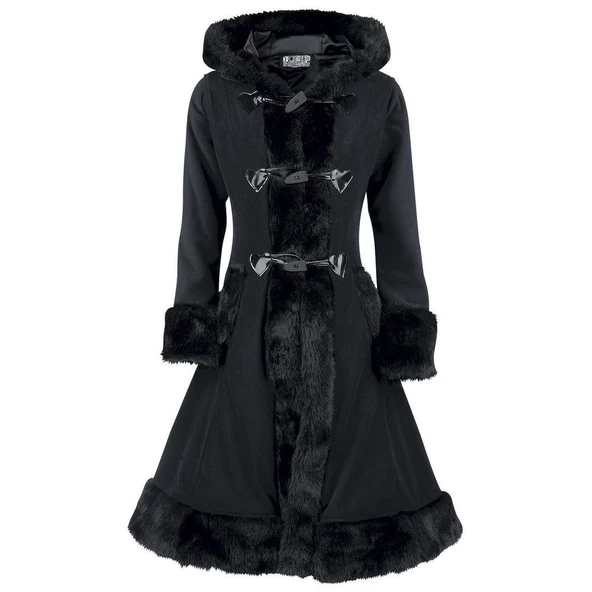 Kürk Detaylı Özel Tasarım Kaşe Kaban - 5