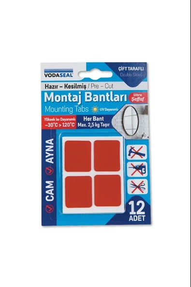 Vodaseal Montoj Bandı Hazır Kesilmiş 12li Şeffaf