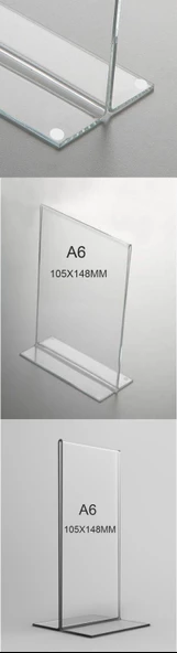 10 ADET T TİPİ A6 DİKEY PLEKSİ BROŞÜRLÜK