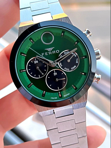 Ferro 30 Mt Suya Dayanıklı Çelik Kordon Kararma Renk Atma Yapmaz Erkek Kol Saati VS.BLKT.0048 - Resim 3