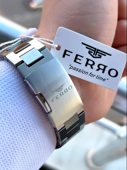 Ferro 30 Mt Suya Dayanıklı Çelik Kordon Kararma Renk Atma Yapmaz Erkek Kol Saati VS.BLKT.0050 - 6
