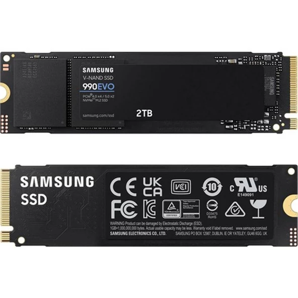 Samsung 2TB 990 Evo MZ-V9E2T0BW 5000MB-4200MBSN Pcıe 4.0 X4 Nvme 2.0 M.2 SSD 5 Yıl Garantili - 2