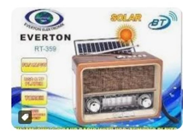 Everton RT-359 Fm-Am-Sw-Usb&Tf Player Güneş Enerjili Nostaljik Radyo