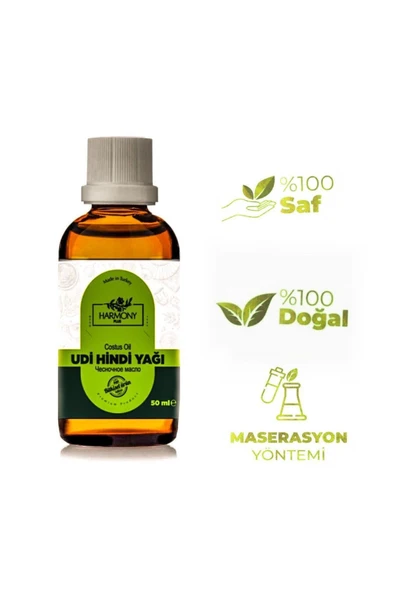 HARMONYPLUS Udi Hindi Yağı 50 ml Doğal Ve Saf Udi Hindi Yağı ( Costus Oil )