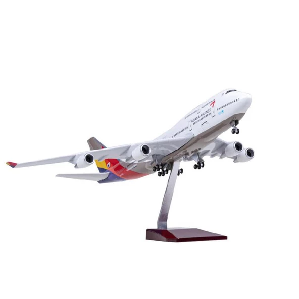 HEDİYELİK-MAKET UÇAKLAR-ASIANA-ÖLÇEK : 1:160 47 CM-JB747-400ASIANA - 1
