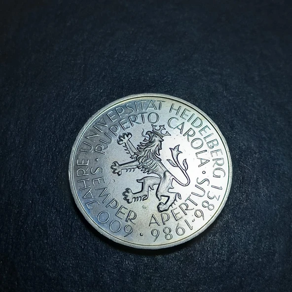 Escoines Koleksiyon 1986 Almanya 5Mark Heidelberg Üniversitesi 600.Yıl Dönümü ÇİL eski Hatıra para - Resim 3