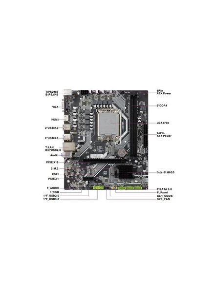 Seclife H610DA1 Intel LGA1700 Ddr4 Matx 1700P Anakart