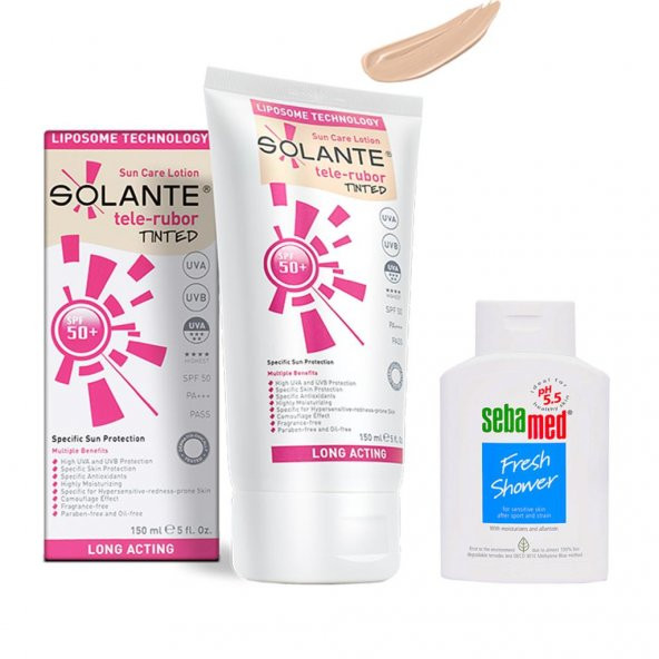 Solante Tele-Rubor Tinted Spf 50+ 150 ml + Sebamed Duş Jeli 20 ml