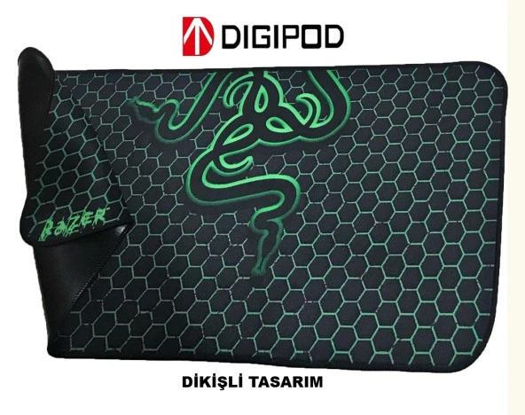 digipod  razer Dikişli Kaydırmaz Taban Speed Mouse Pad Oyuncu Gaming 70 x 30 mousepad - 3