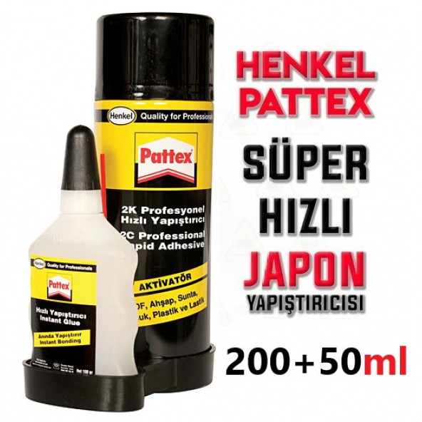 PATTEX Çift Komponentli Herşeyi Yapıştıran Profesyonel Hızlı Yapıştırıcı (200ml + 50gr)