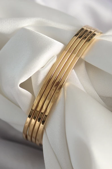 316L Çelik Gold Renk Ajda Model Kadın Bileklik - TJ-BB6482