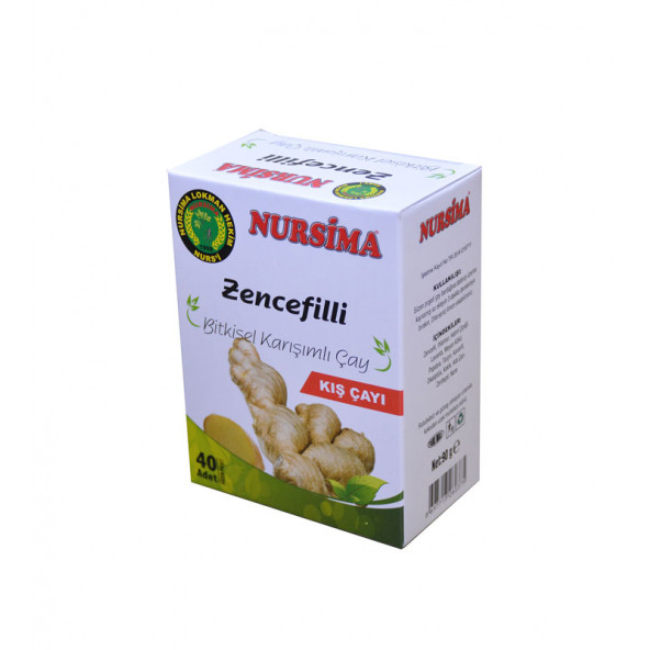 Nursima Zencefilli Karışık Bitki Çayı 40 Adet Süzen Poşet Çay