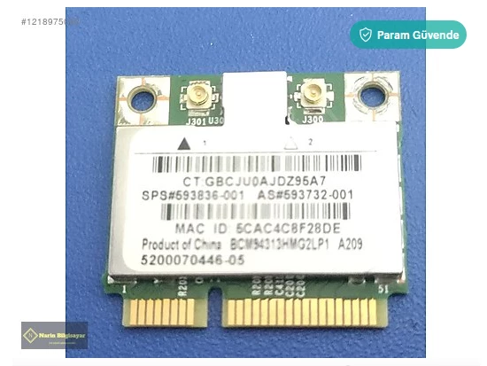 HP G62 CQ62 WİFİ KART SORUNSUZ
