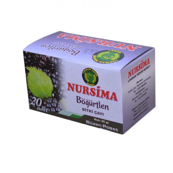 Nursima Böğürtlen Bitki Çayı 20 Adet Süzen Poşet Çay